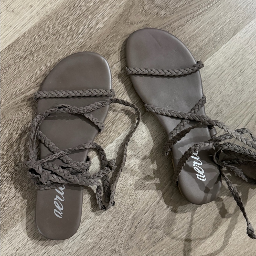 AEROSOLES Women's Tan Braided Sandals
